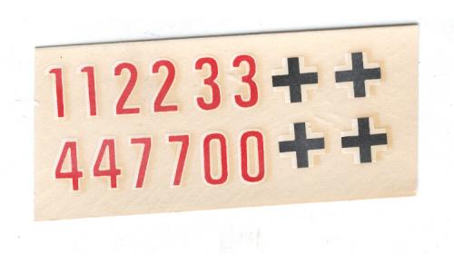 Decalque 1/72 Cruz e N�meros